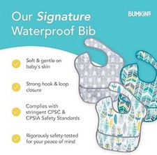 Bumkins Baby Boys SuperBib Waterproof Baby Bibs, Pack of 3 - Arrows/neutral