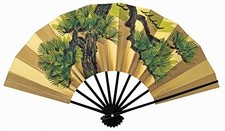 Japanese Dance Fan with Box, Black Lacquer, 9.5 Sun, Made in Japan