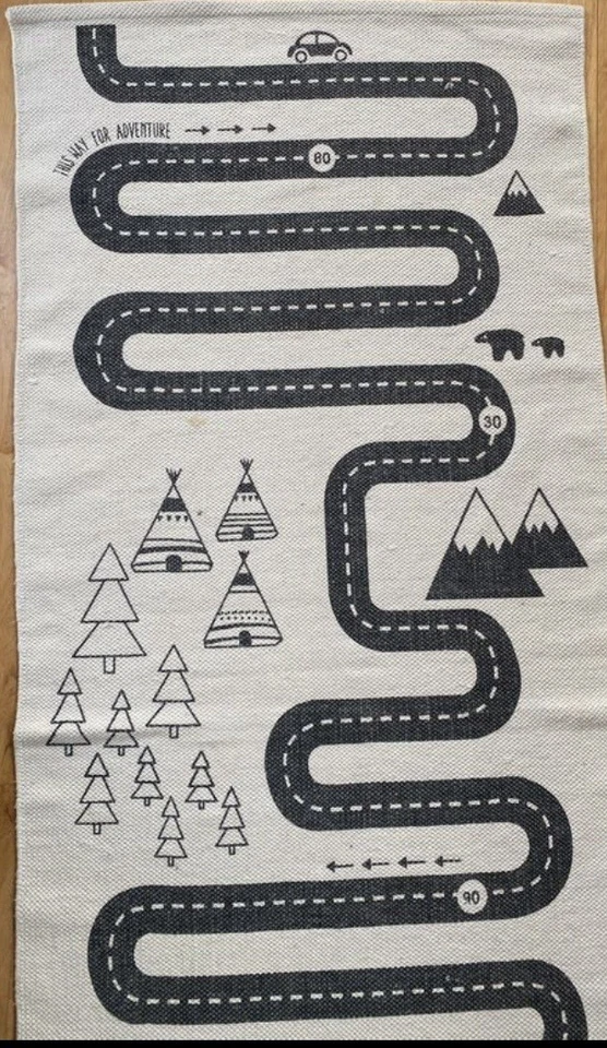 Oyoy kids playmat rug organic cotton Teepee Adventures Roads - Imagem 3 de 4