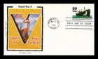 US COVER WWII LIBERTY SHIPS 50TH ANNIVERSARY FDC COLORANO SILK CACHET