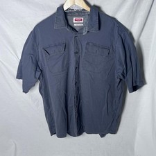 Wrangler Comfort Flex Faded Blue Short Sleeve Button Up Shirt Size XL Men  s EUC