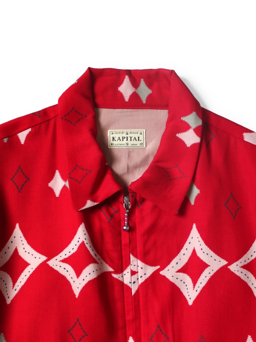 KAPITAL Rayon twill Ainu Mosir print drizzler jacket K2510LJ122