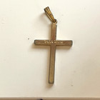 Vtg Park Lane Cross Pendant Gold Tone Dainty Etched Christian — photo 5
