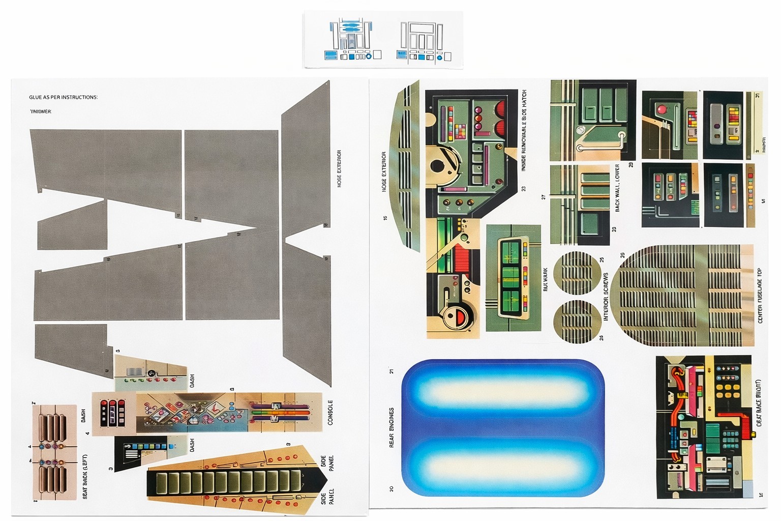 Vintage Star Wars Imperial Shuttle Replacement Toy Stickers 