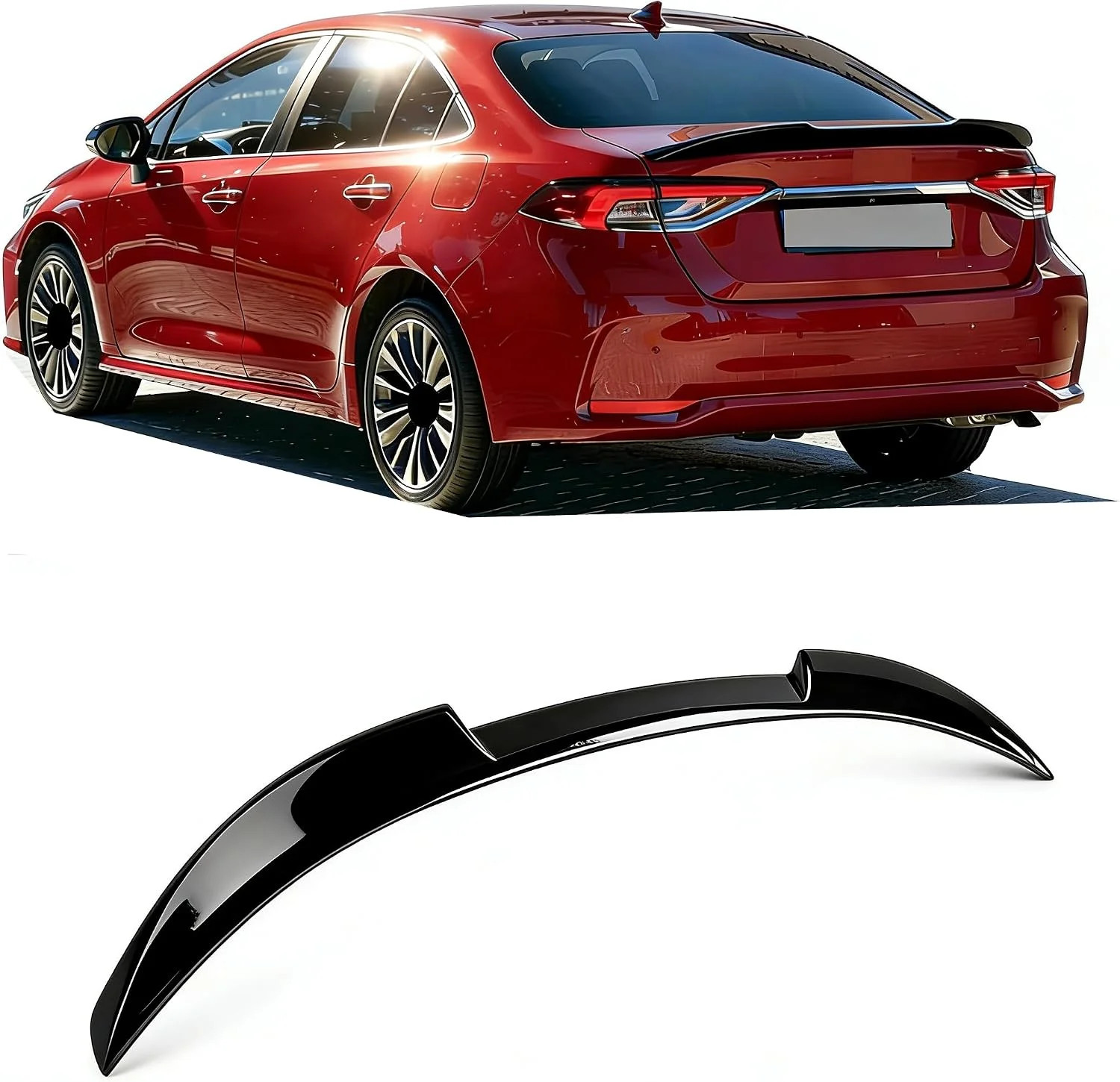 Glossy Black R Style Rear Trunk Spoiler Wing For 2020-2026 Toyota Corolla Sedan
