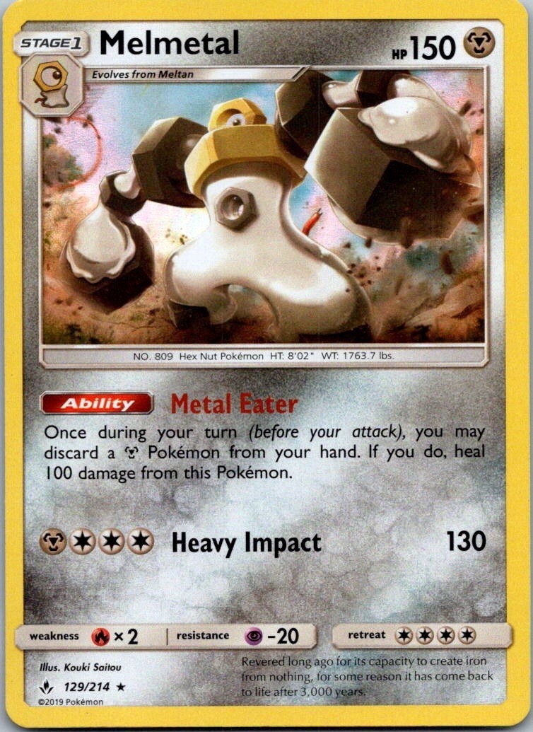 Melmetal - 129/214 - Holo Rare - Unbroken Bonds - NM/M