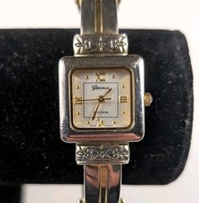Geneva Platinum 5212 Dark Silver Tone Quartz Women's Watch Bangle New Battery