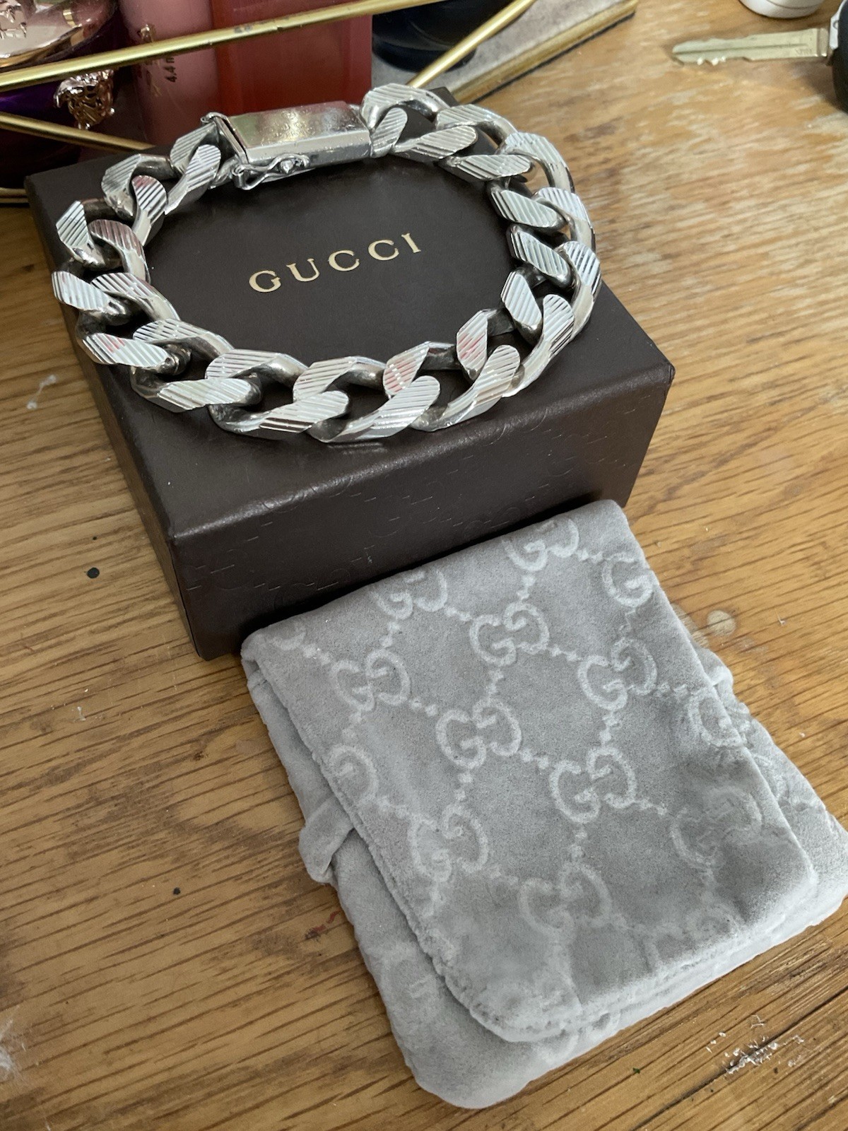 Genuine Gucci Solid Silver Link Bracelet Size 21 … - image 10