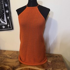 Orange L Crochet Mini Dress Vacation Resort Wear Pretty Little Thing PLT