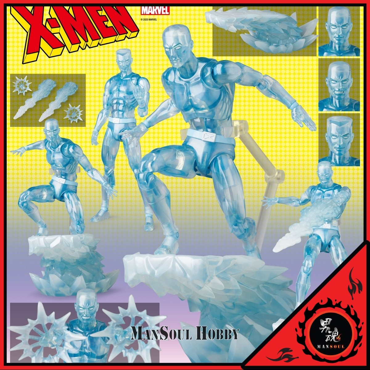 NEW AUTHENTIC MAFEX No. 283 X-Men ICEMAN Comic Ver. Action Figure