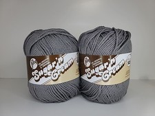 Sugar 'n Cream Lily Cotton Yarn Gray Overcast Medium 4 Weight Lot of 2