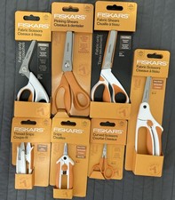 Lot 7 Fiskars Fabric Shears Scissors  Snips Easy Open Fabric Craft Locking H36