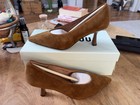 BIBI LOU Tan Suede Pointed Toe Kitten Heel Pumps Slip On EU 37 Women MSRP $190 — photo 1