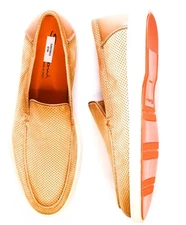 $790 SANTONI Sand Suede "SUMMER WALK" Loafers US 9 (UK8)