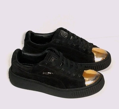  PUMA Damen  Sneaker Gr. 38, 5  Damenschuhe Suede Platform  Schwarz / Gold