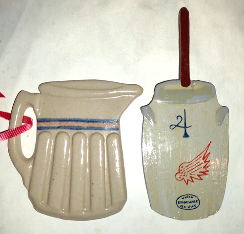 Red Wing Pitcher Christmas Ornament Deer Park WI Artists Park Wood Butter Churn
