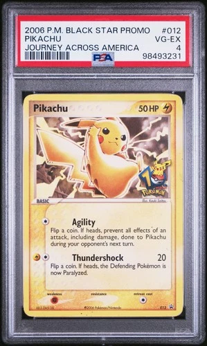 2006 POKEMON BLACK STAR PROMOS JOURNEY ACROSS AMERICA #012 PIKACHU PSA 4