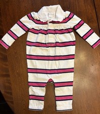 RALPH LAUREN Baby Girls Pink, Navy, Ivory One Piece Romper Size 6 Mos