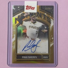 2026 Topps Finest Moments On Card Auto Paul Skenes Gold 33 /50 Fresh from Topps