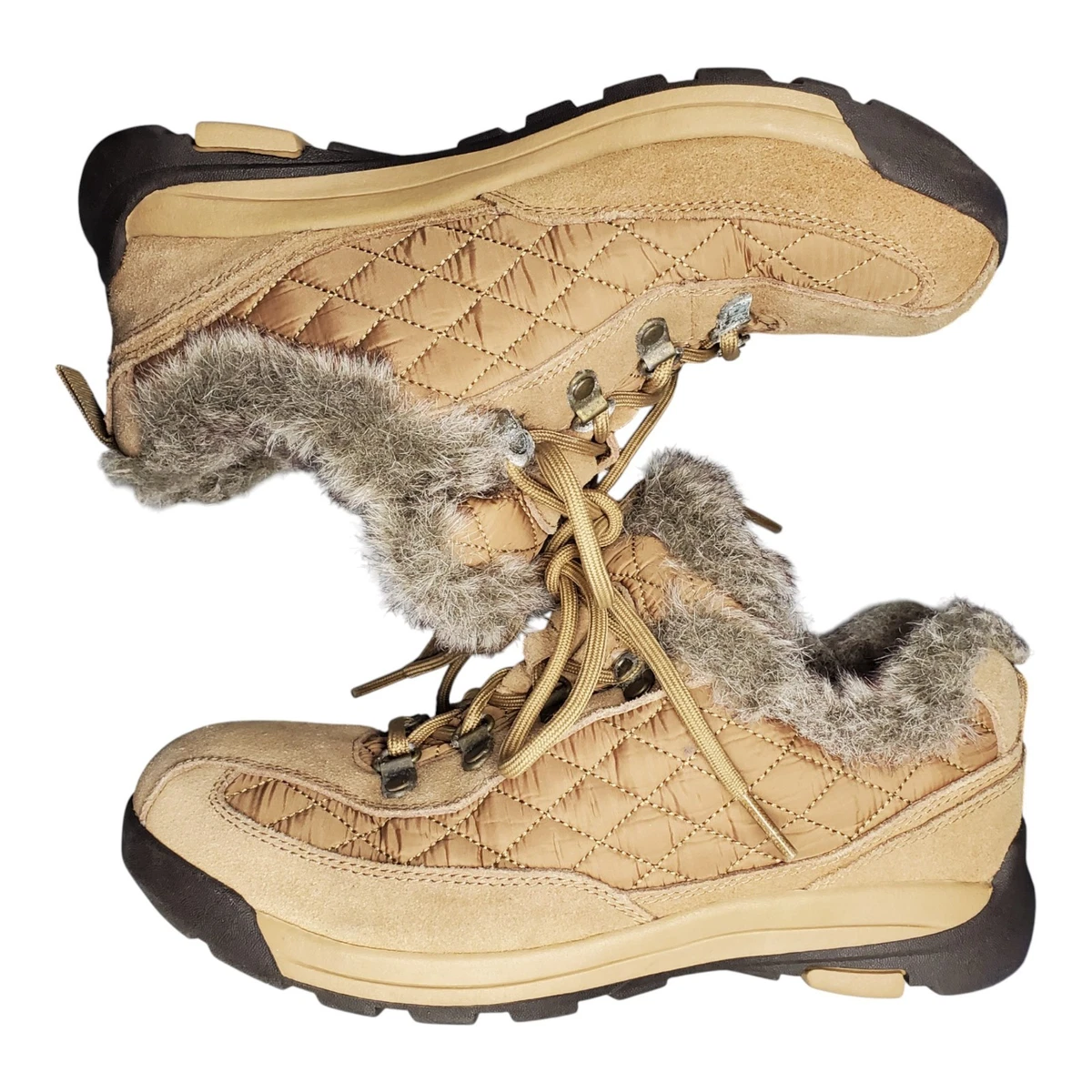 Lands End Beige , Tan & Black Lace Up Hiking Boots Lands main image 3