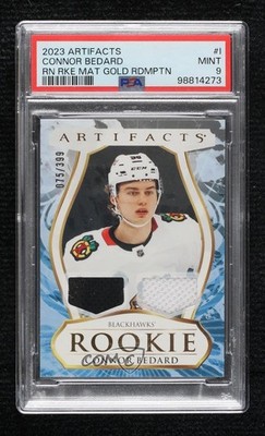 2023 Upper Deck Artifacts Gold Material /399 Connor Bedard #I PSA 9 MINT RC v9t