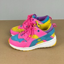 Heelys Force Multicolor Wheeled Sneakers Youth 2 Pink Yellow Blue Purple