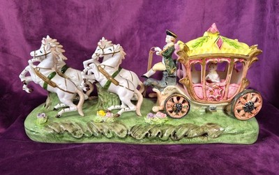 Vintage Keramik Märchen Kitsch Aschenputtel Kutsche
