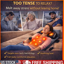 Full Body Electric Massage Mat with Heat   9 Modes, Vibration  Timer