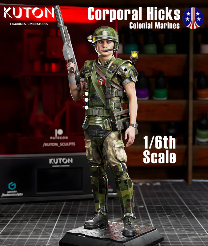 Kuton 3D 1/6 Scale Corporal Hicks from “Aliens” Figure kit