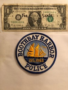 Boothbay Harbor Maine Police Patch Un-sewn Great Condition