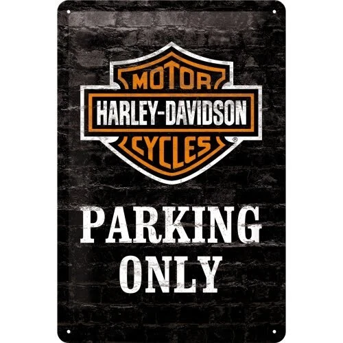 Harley Davidson Parking Only Raised Embossed Man Cave Tin Sign 15 x 20cm Gift