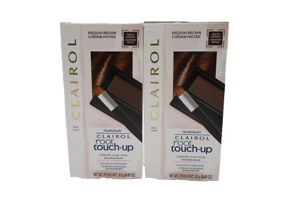 Lot/2 CLAIROL Root TOUCH-UP Temporary Concealing Powder ~ Medium Brown ~ 2.1 g