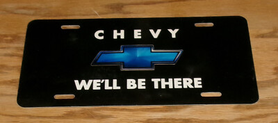 Vintage Original Chevrolet We'll Be There Dealership License Plate Chevy