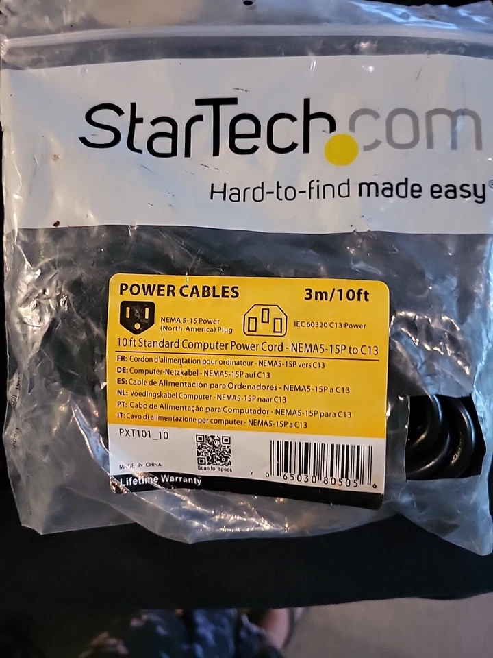 StarTech.com 3m/10 Foot Standard Computer Power Cord Extension PXT100_10 - Image 2 of 4