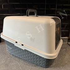 Large Cat Litter Tray Box Hooded Portable Flip Covered Tray Pet Toilet Loo Tray