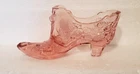 Vintage Fenton Meadow Berry On Madras Cranberry Pink Cabbage Rose Glass Shoe