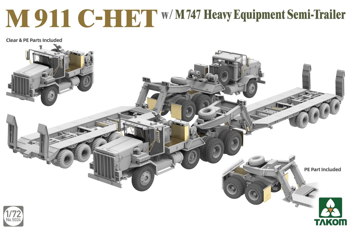 M911 C-HET (8X6) & M747 セミトレーラー 1/72 Takom M911 C-HET w/M747 Heavy Equipmemt Semi-Trailer