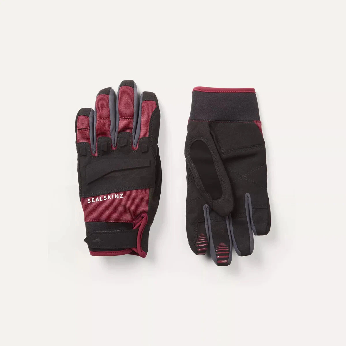 SealSkinz Sutton Waterproof All Weather MTB Gloves - Black / Red
