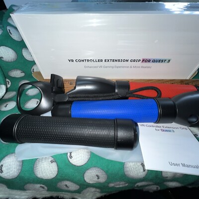 EUCARLOS Blue Red 3 In 1 Extension Grips For Meta Quest 3 Controller Accessories