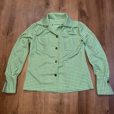 Vintage 60s 70s Leisure Shirt Jacket Womens Hippie Disco Suit GoGo Mod Large