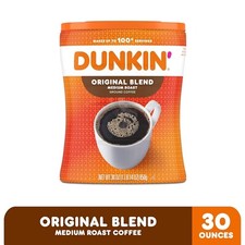 Dunkin' Original Blend Medium Roast Ground Coffee, 30 Ounce