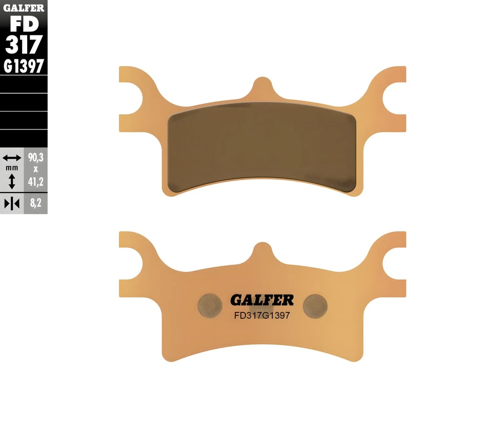 Plaquettes de frein arrière QUADS en métal fritté Galfer FD317G1397 8,2mm - Photo 1/1