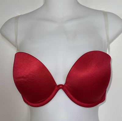 Victoria's Secret Silver Label Very Sexy Red Strapless Bra 34C Includes Straps