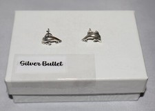 Sterling Silver Petite Dolphin Post Stud Earrings