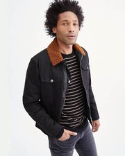 7 For All Mankind Mens Shearling Denim Trucke...