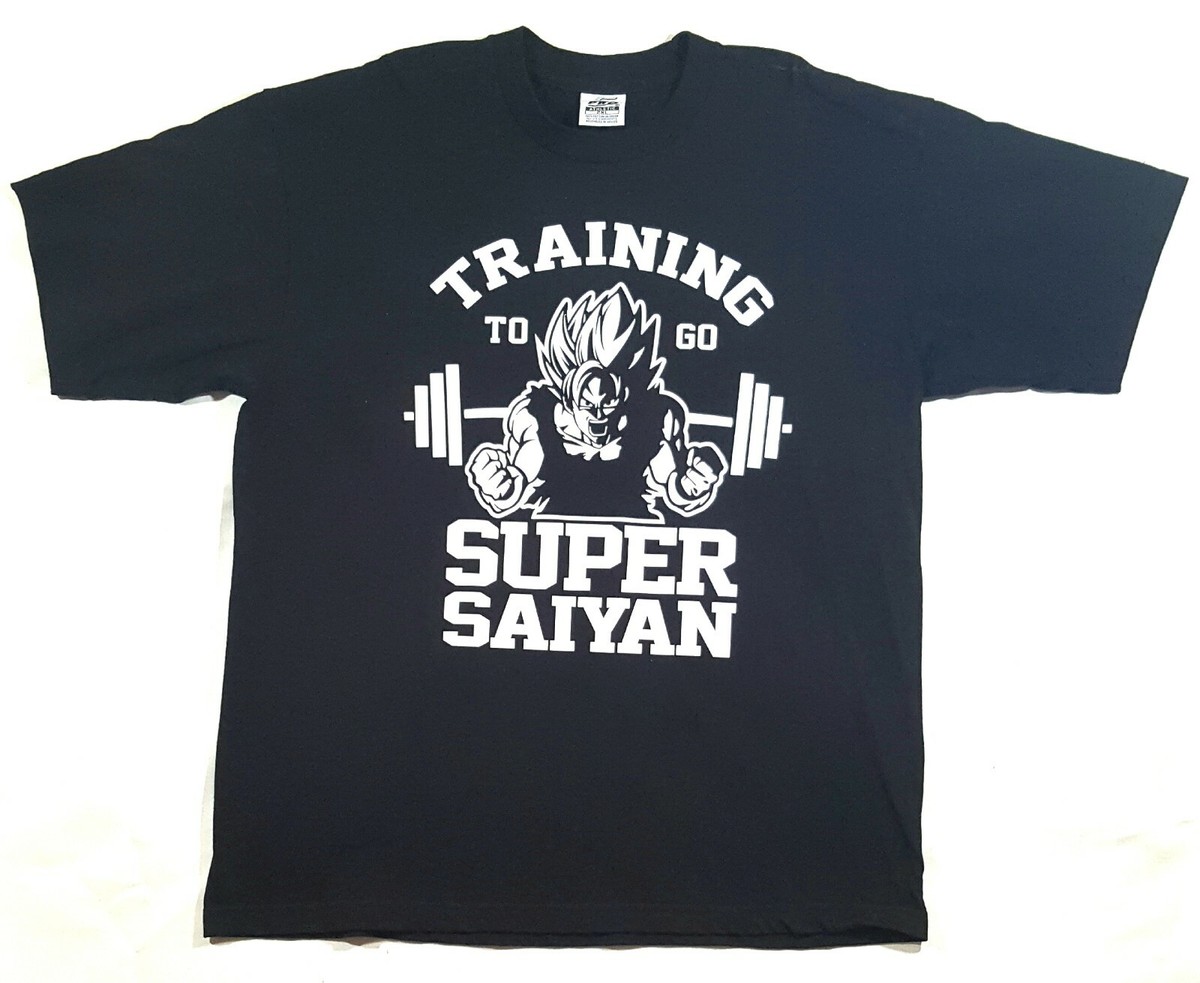 DBZ Training To Go Super Saiyan Gym T Shirt Black Size XL Pro