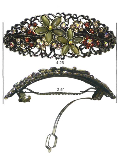 Set of 6 Large Oval Opal Beads Barrettes for Women Thick Hair NM86010-1-6 - Picture 3 of 12
