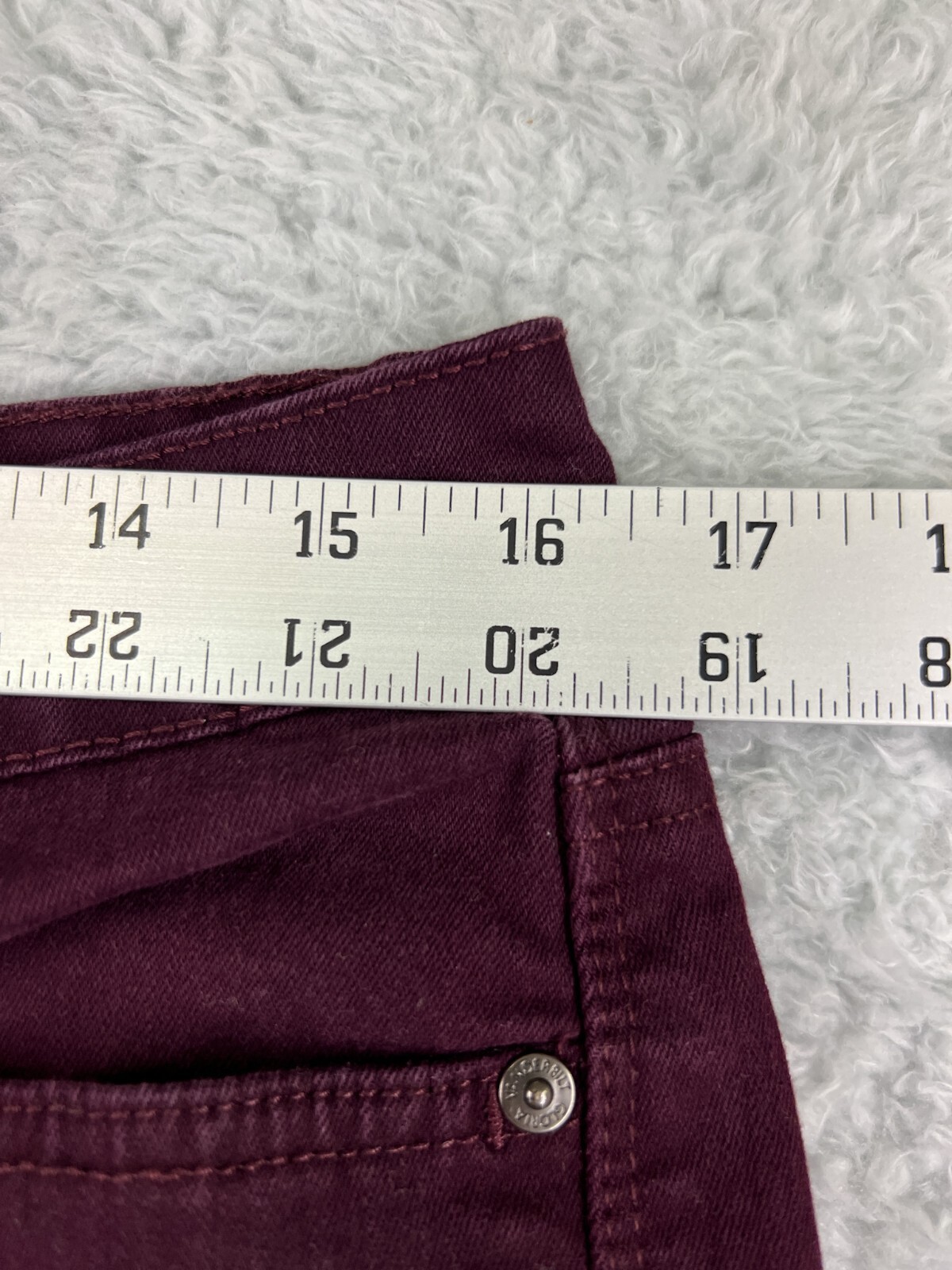 Gloria Vanderbilt Pants Womens 14 Burgundy Jeans Rail Straight Cotton Stretch