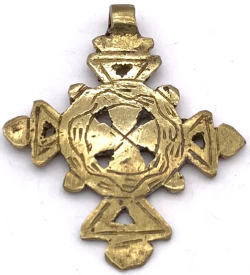 66x56mm Large African Brass Pendant Ethiopian Coptic Cross Pendant