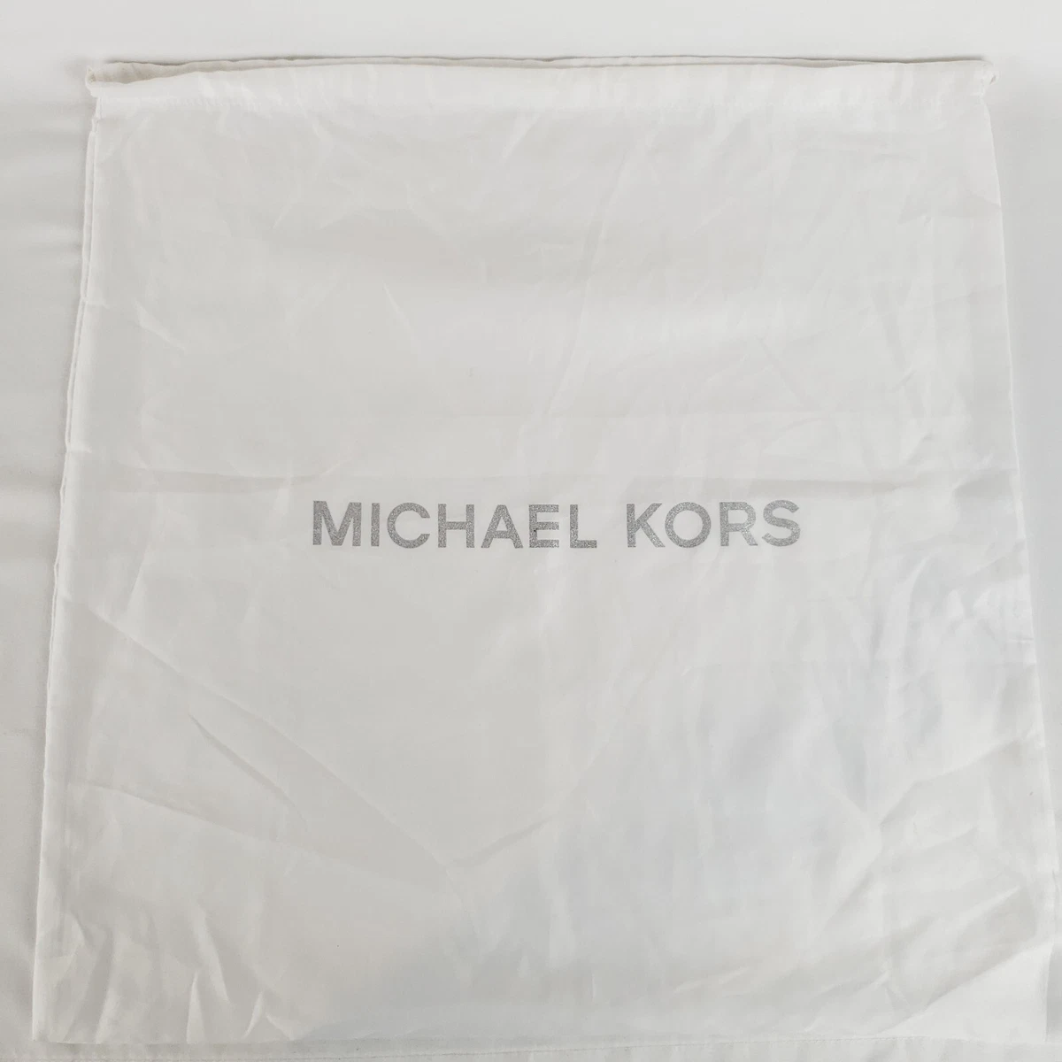 MK Michael Kors Cream Drawstring Dust Bag 18x16 Silver Logo eBay